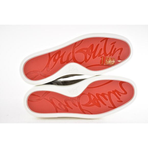 Christian Louboutin Mens Lou Spikes Orlato Flat Gres Grey High Top Sneaker 40 7 - Picture 9 of 9